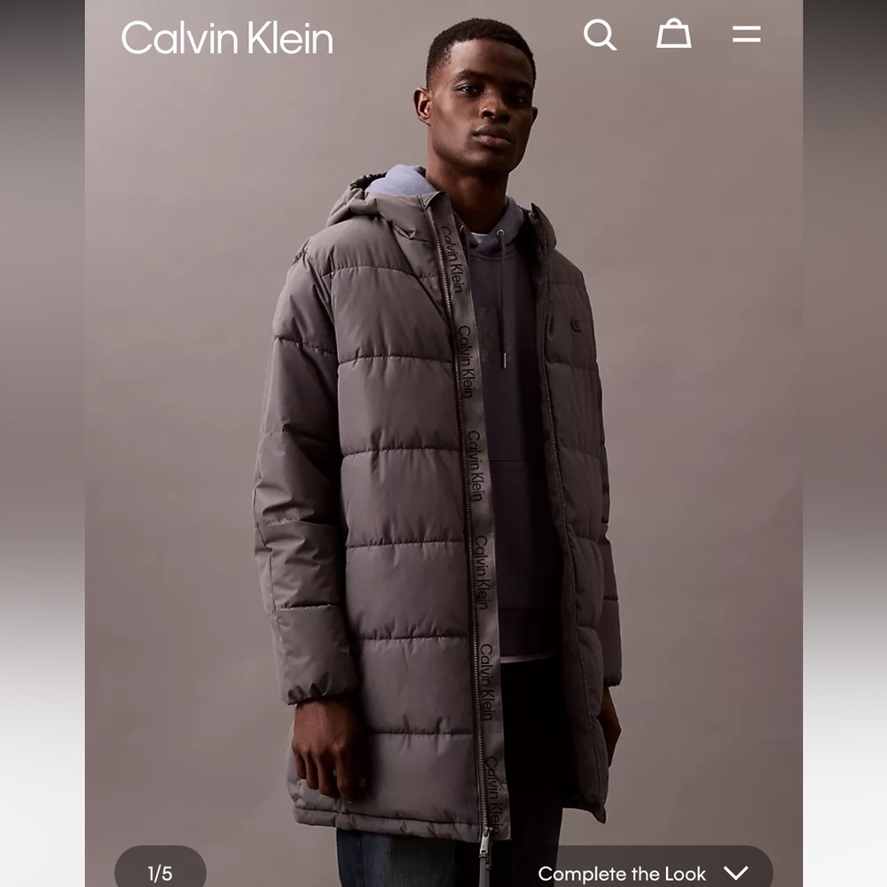 Calvin Klein Heavyweight Hooded Long Puffer Coat sz M - Picture 11 of 15